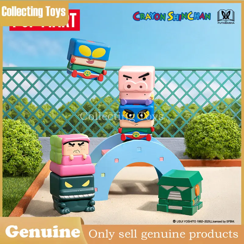 

Genuine Pop Mart Crayon Shinchan Pop Cube 3 Series Blind Box Collectible Figure Desktop Decor Cute Toy Gift For Kids Mystery Box