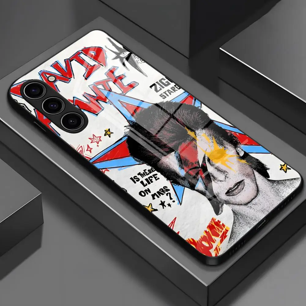 David Singer Bowie Phone Case For Samsung S26 S25 Edge Ultra S23 S22 S21 S20 Ultra Plus S24 Fe A54 A53 A25 Glass Cover