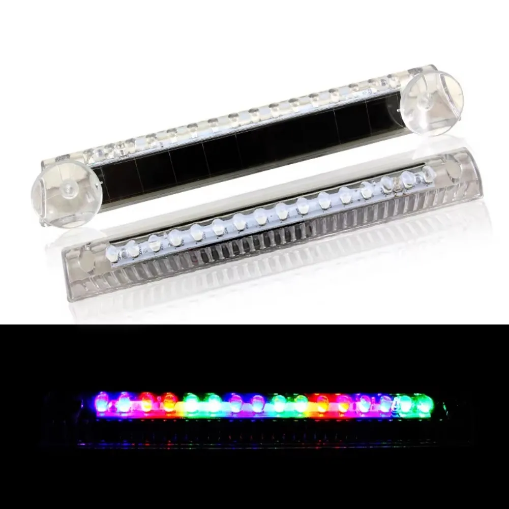 

21*2.7*2.5cm Solar Car Light Solar Powered 16 Bright LEDs Multiple Flash Modes Suction Cup Installation For Night Driving