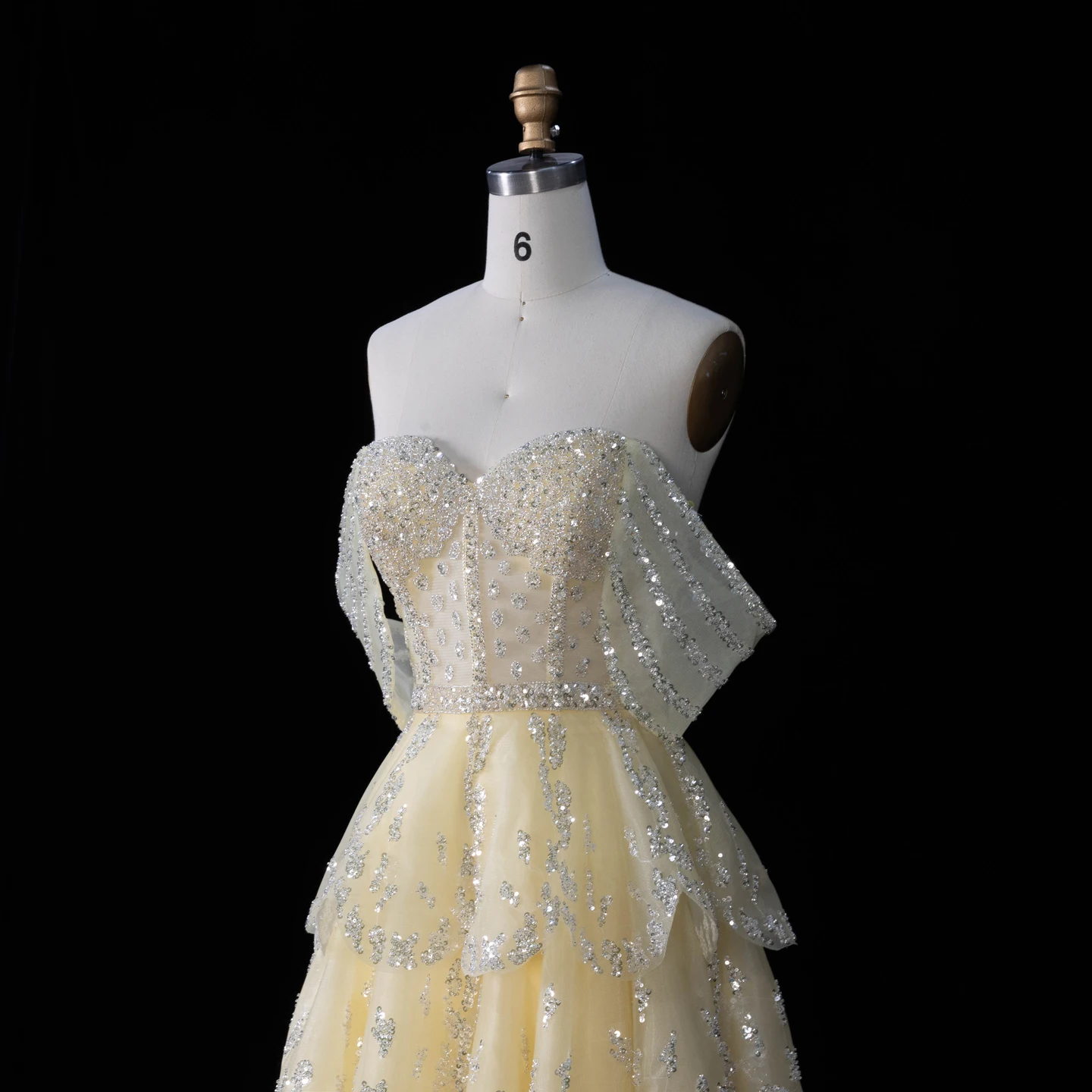 Sharon Said Luxuriöses Rüschen-Ballkleid in Rosa, Elegantes Gelbes Abendkleid, Formelles Ballkleid 2026 für Damen, Hochzeitsfeier, SS612, Maßanfertigung – Detail 15