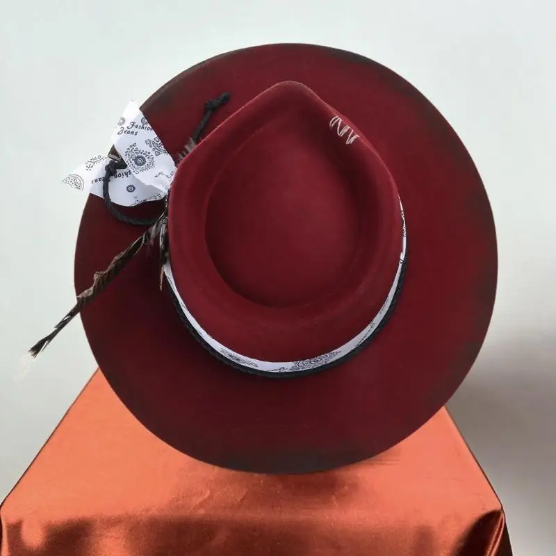 Wool Homburg Exotic Top Hat Wool Panama Hat Porkpie Hat Surprise Gift for Boyfriend Father Uncle Casual