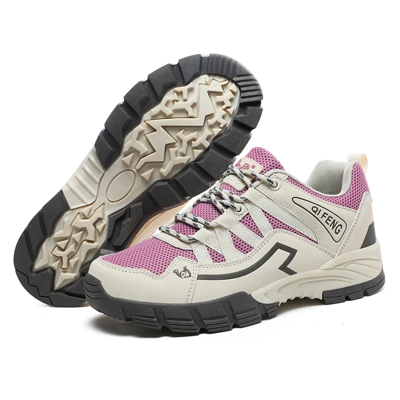 Female Hiker Trekking Sneakers Purple Khaki Women Sport Climbing Shoes Non-slip Lady Hill Walking Climber Shoes