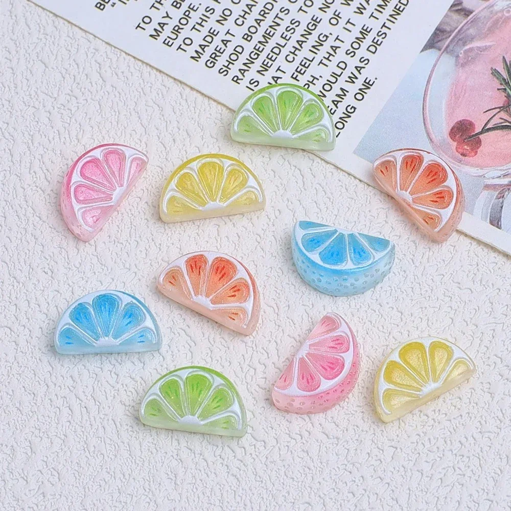 40PCS 9x15mm Mini Orange Series Miniature Flat Back Resin Cabochons For Hairpin Scrapbooking DIY Home Decor Craft Accessories