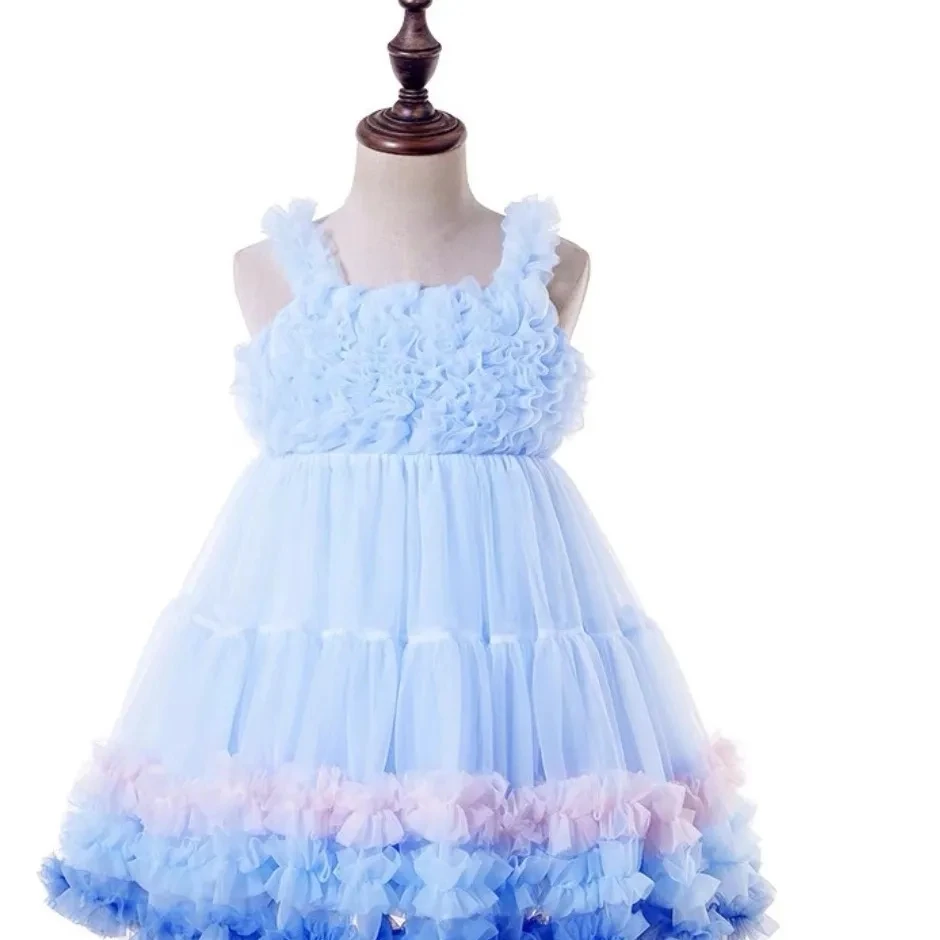 1-11Years Toddler Baby tutu Dress for Girls Sleeveless Princess Party Dresses Kids Cute Tank Outfits Clothing 2 3 4 5 6 7 8 9