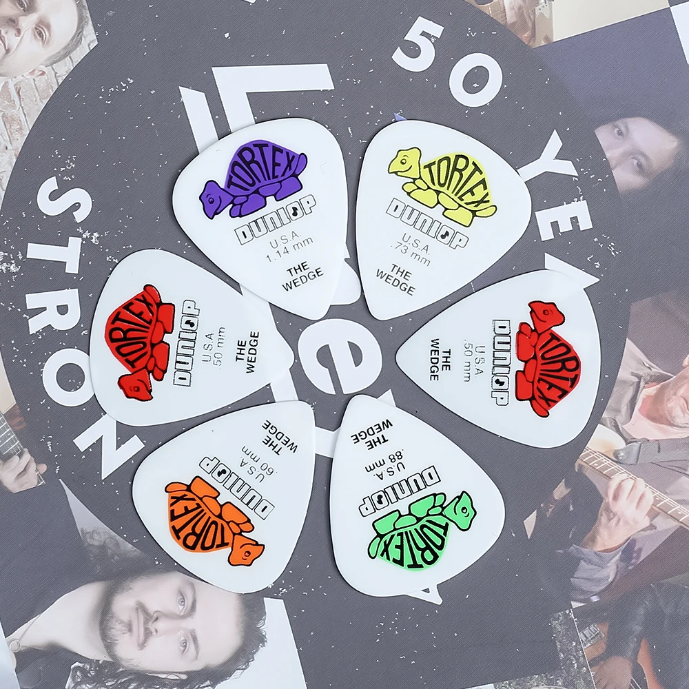 Dunlop Guitar Picks 424R TORTEX WEDGE Pick 0.50/0.60/0.73/0.88/1.0/1.14 mm, USA Original Guitar Accessories