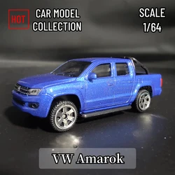 Scale 1/64 VW Amarok Pickup Replica Mini Truck Car Model Metal Miniature Art Figure Vehicle Diecast Kid Boy Xmas Gift Toy