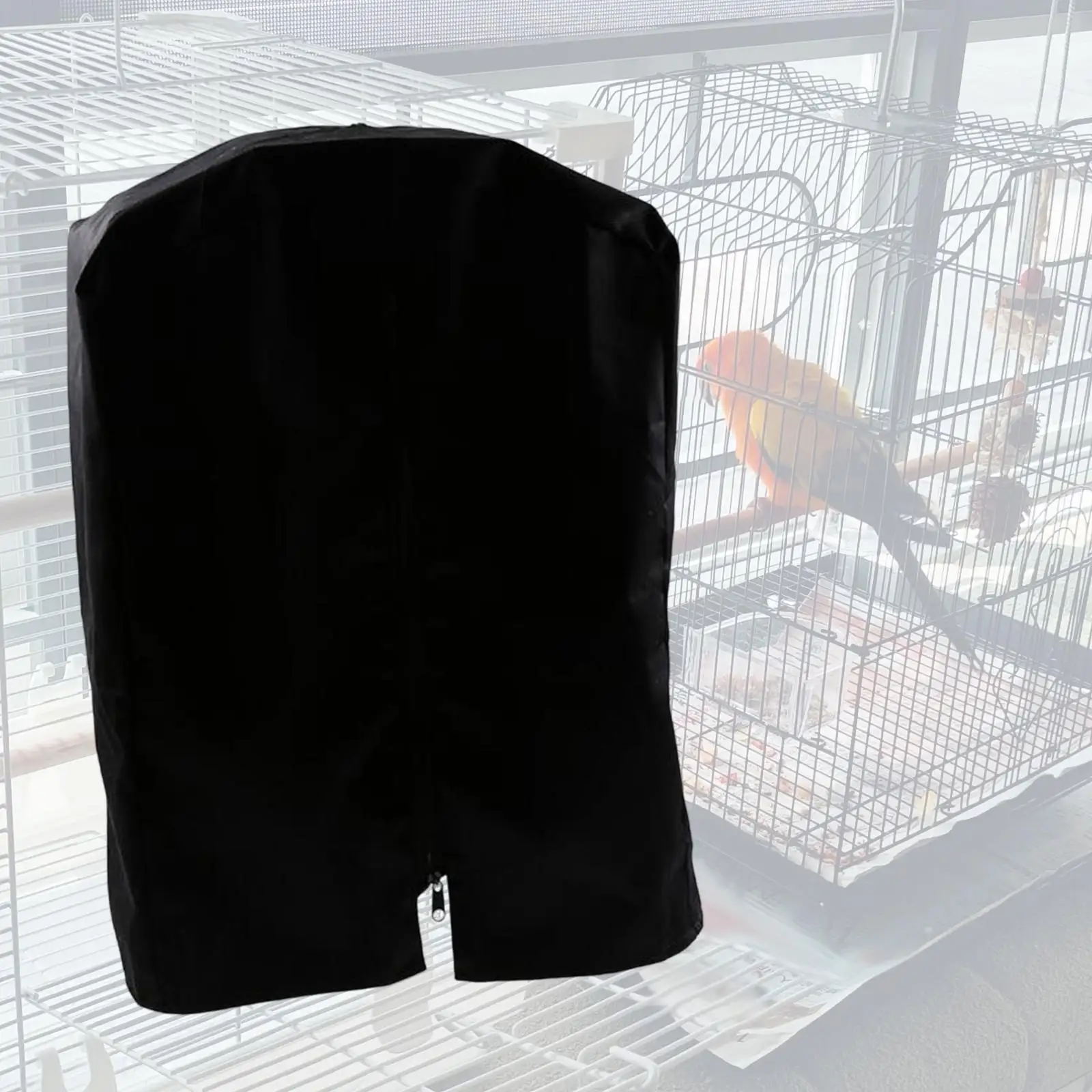 Soft Cloth Bird Cage Cover with Zipper Privacy Shade Windproof Sunproof Waterproof for Square Cages