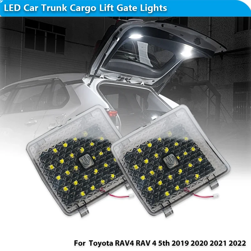 For Toyota RAV4 5th White LED Car Trunk Cargo Lift Gate Lights Inner Rear Hatch Door Trunk Lights 2019 2020 2021 2022 2023 2024