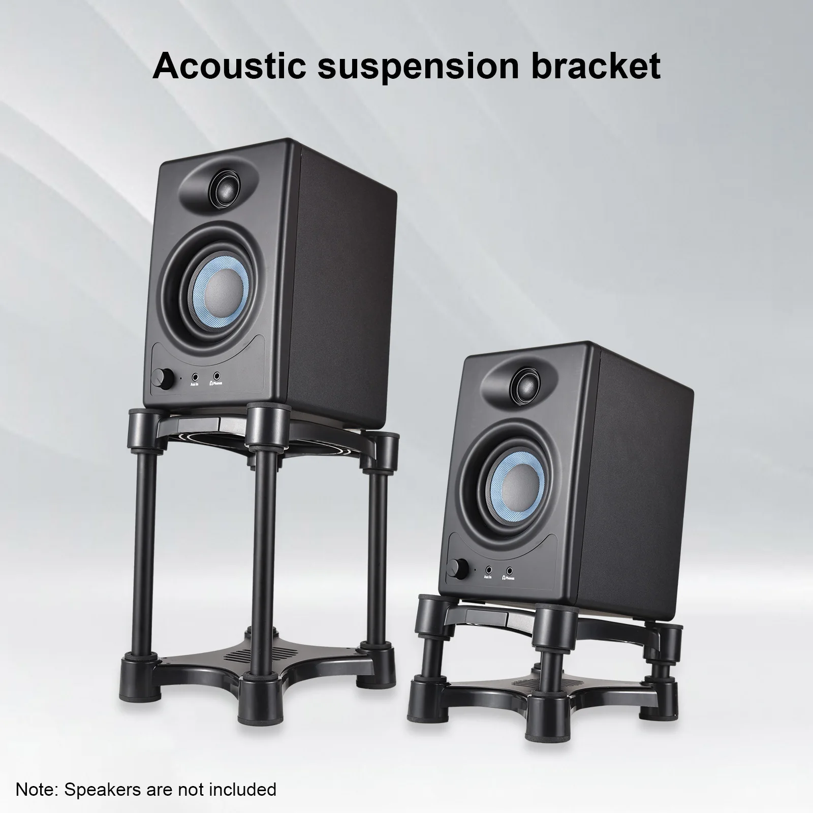 

Desktop Speaker Stands Monitor Audio Bracket Shock Absorber Bracket with Adjustable Tilt Angle Anti-slip and Stable Suction Cups