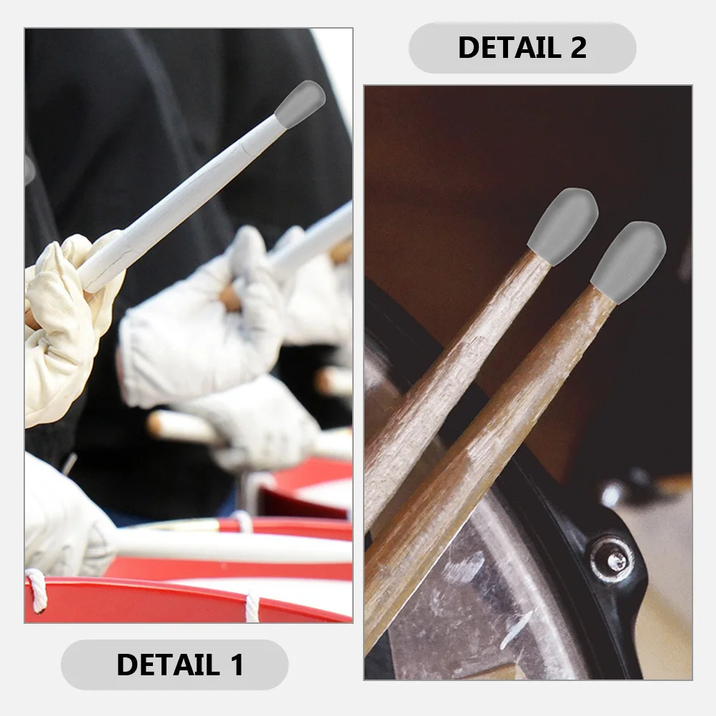 

20Pcs Drumstick Caps Silicone Silent Tips Practice Mute Accessories Wear Resistant Caps Drum Accessories Mute Tips