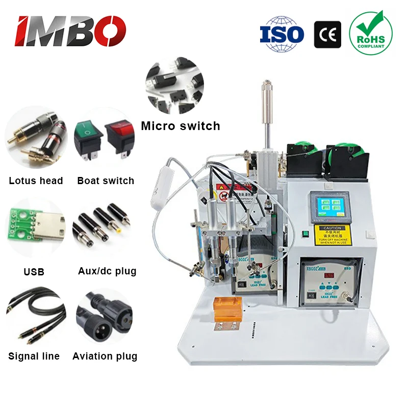 single and double head 220V Semi-Automatic Electric Soldering Machine USB A Micro Lightning/Type C connectors Welding Equipment