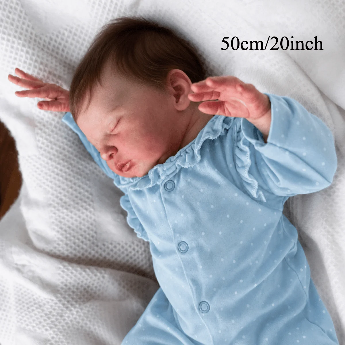 BZDOLL 50cm Hand-Rooted Hair Reborn Newborn Doll 20Inch Cloth Body Real Baby Simulation Toy For Daily Play & Hobby Collection