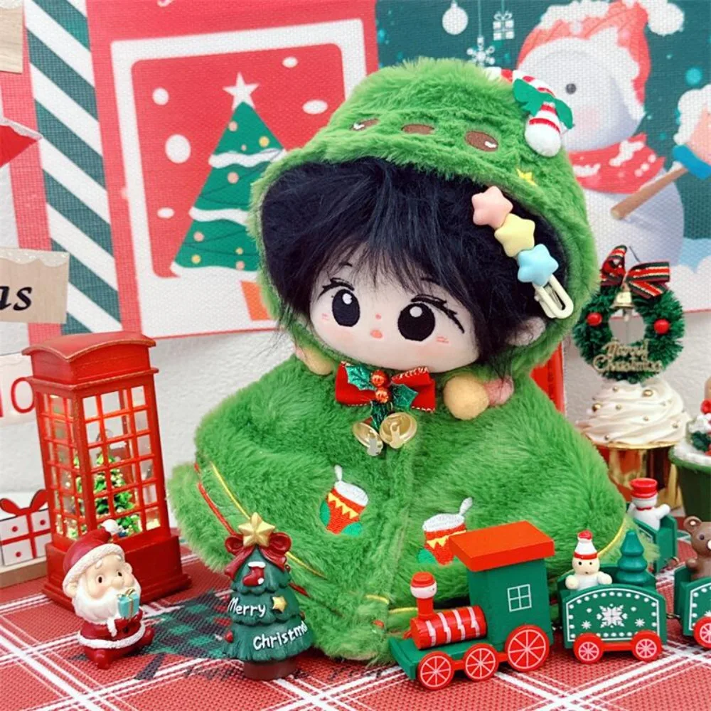 คริสต์มาสผ้าคลุมไหล่ผ้าฝ้าย 20 ซม.ตุ๊กตาเสื้อผ้าตุ๊กตาเสื้อคลุม Snowman ตุ๊กตาตุ๊กตาเสื้อผ้าชุด DIY เสื้อผ้าชุดของเล่นตุ๊กตาเสื้อผ้า