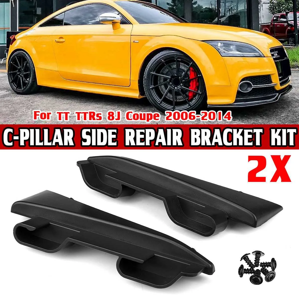 Kit de reparación de estante de paquete para Audi TT TTRs 8J Coupe 2006-2014, cubierta de equipaje de maletero trasero, soporte lateral del pilar C, 8J8898283