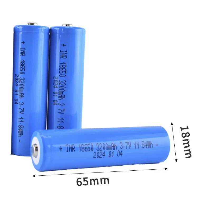 3.7v 18650 rechargeable lithium battery Button Top Type 3200mah Battery High capacity security