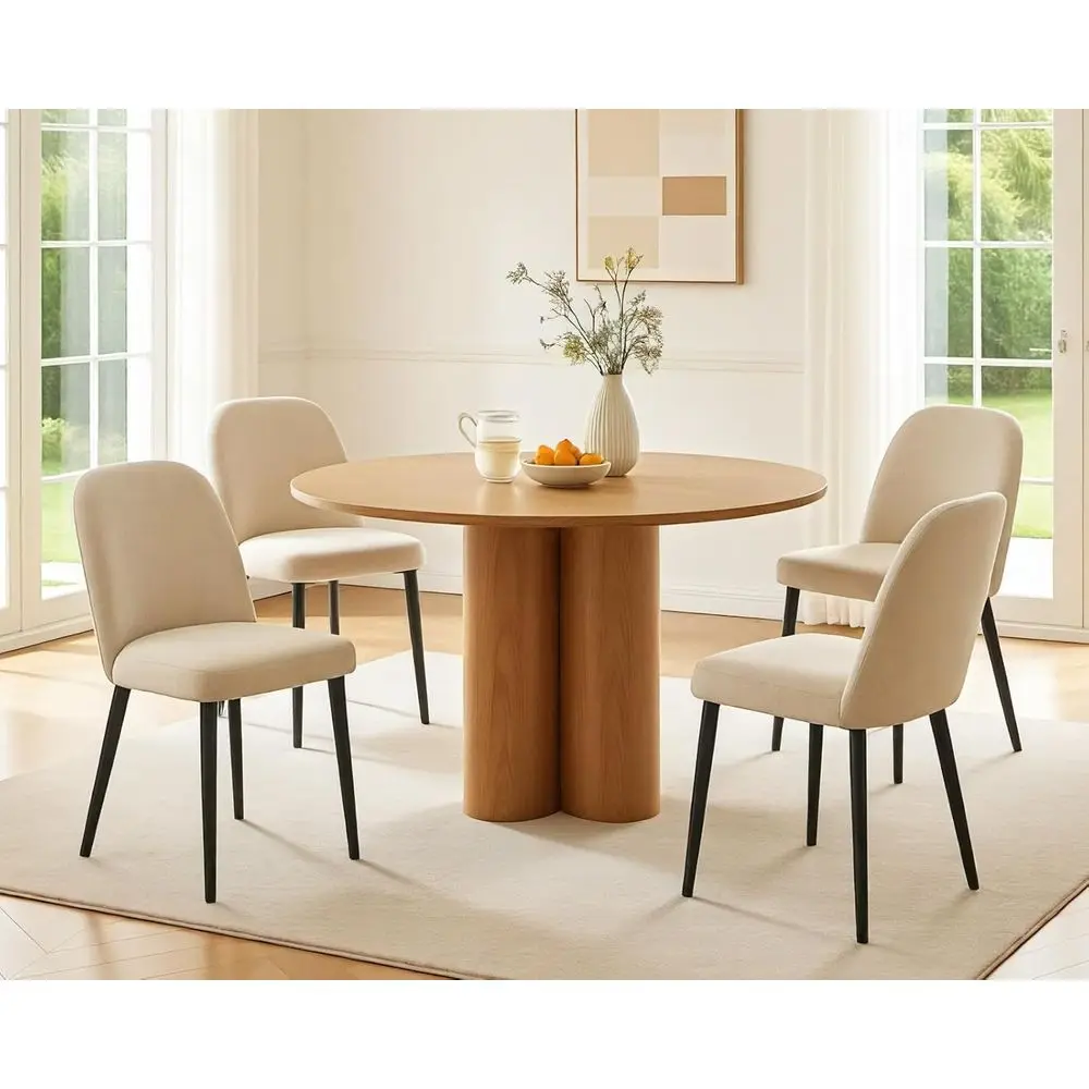

Upholstered Dining Chairs Set o 4, Century ern Dining Room Chairs with Back Chenille abric Kitchen Side Chair or Living Room, Re