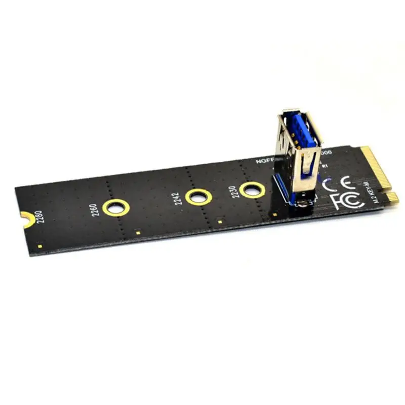 M.2 Ngff To Pci-e X16 Adapter Alloy Portable Black Office Accessories M.2 To Pci-e X16 Slot Adapter Card Convenient Mini