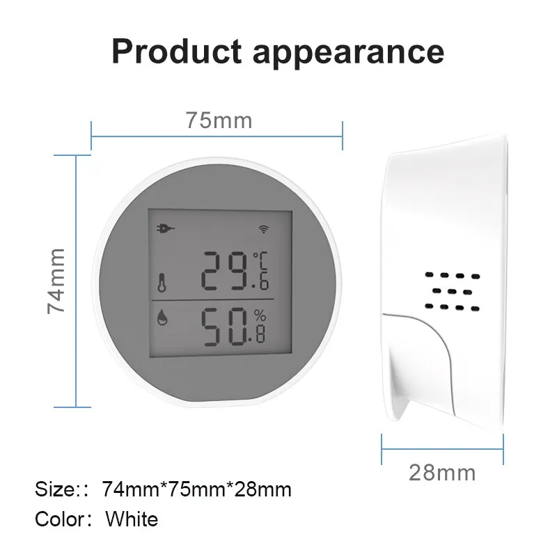 Tuya Zigbee Temperature Humidity Sensor Indoor Hygrometer Thermometer Detector LCD Screen Smart Life App Battery Or USB Powered