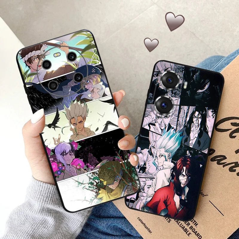 Ultra Thin Silicone Phone Case For Honor X8 X7 X9 b X6 4G 70 90 Magic5 Pro 8x Pixel 8 7 6 a 8a 7a 6a Dr. STONE Anime Matte Cover