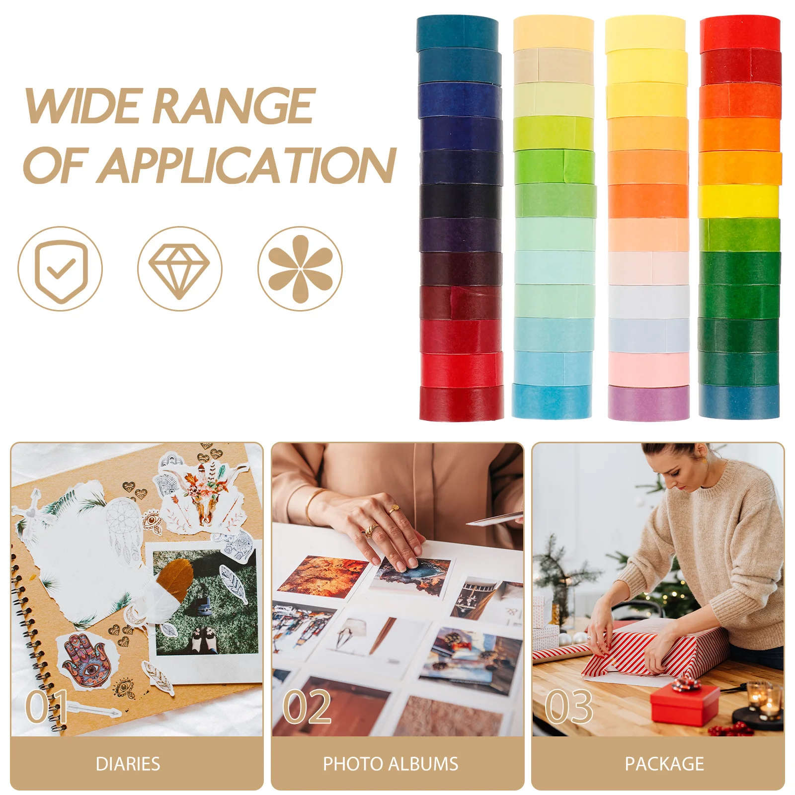 

Colored Tape Crafting Washi Tapes Diy Scrapbook Colorful Paper Basic Decorative Scrapbooking
