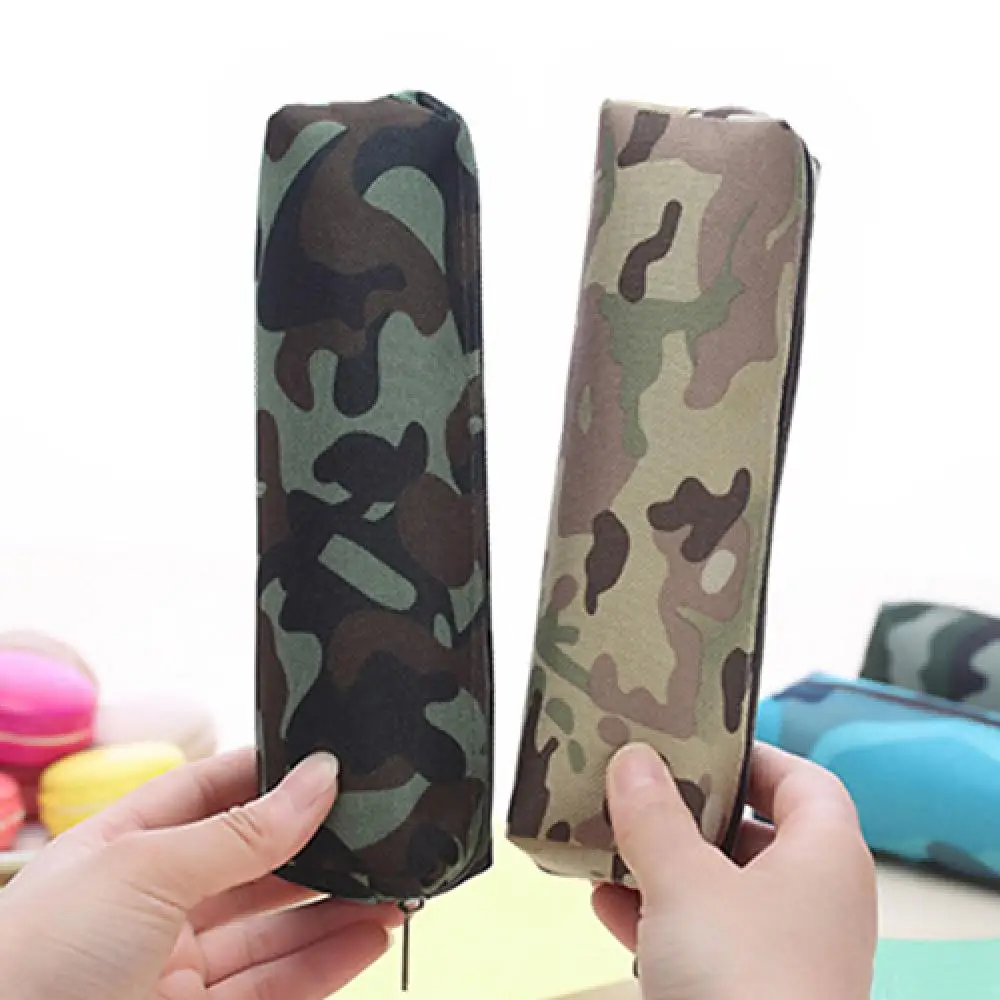 Boy Girl Camouflage Canvas School Supplies Pouch Purse Pencil Case Mini Bag School Pencil Case