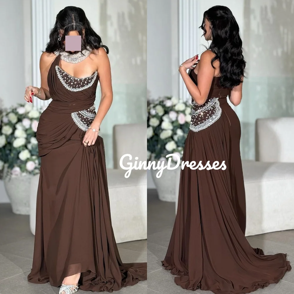 

Женские вечерние платья на заказ, трапециевидные платья с рюшами и овальным вырезом, платья для торжественных случаев, платья без рукавов на молнии длиной до пола