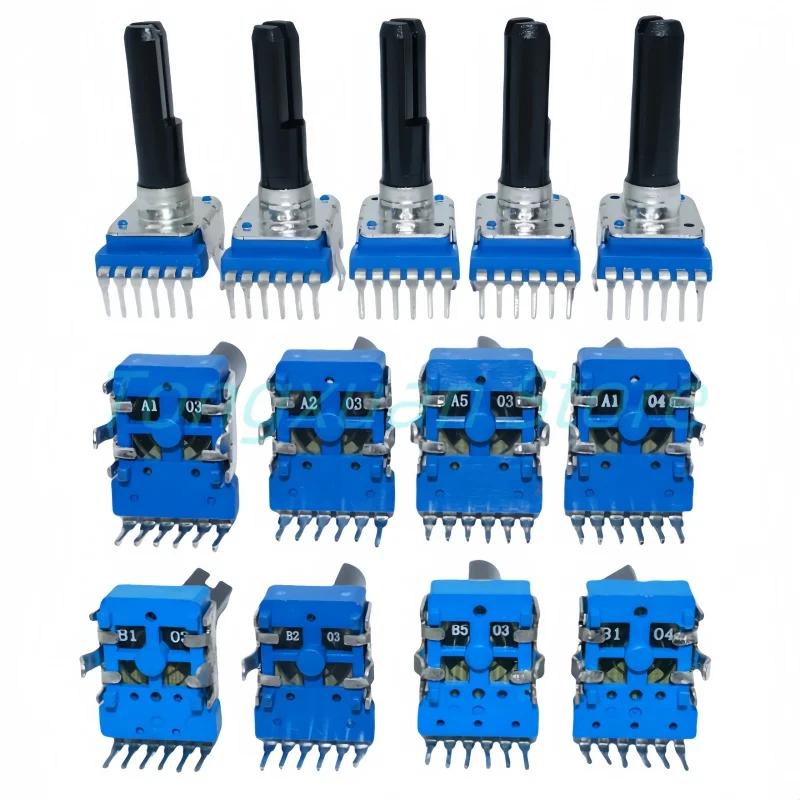5pcs RK12 Potentiometer A20K B10K B50K B100K A103 203 503 104 Dual 6Pins Electronic Organ Speaker Audio Volume Adjustment Switch