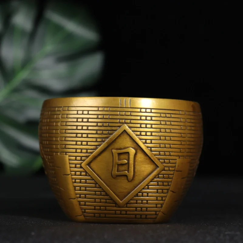

Grain Storage Basket Bucket Gold Jar Daily Progress Gold Copper Jar Ornament Home Living Room Craft Decoration Ornament Study As