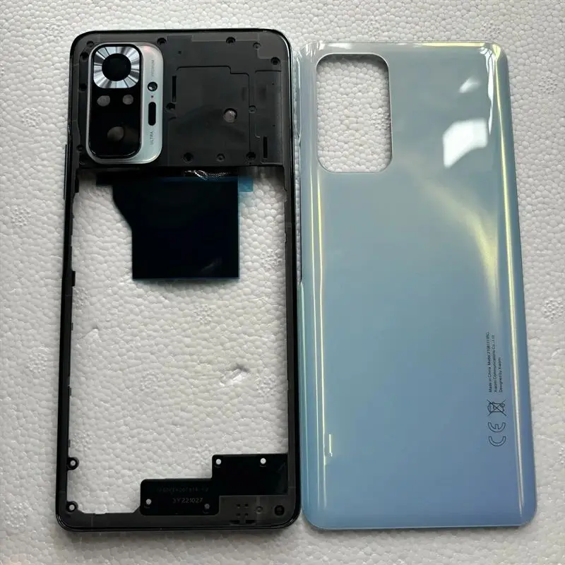

Full Housing Case For Xiaomi Redmi Note 10 Pro 4G Middle Frame Cover+Battery Back Cover Rear Door Cover With Camera Lens
