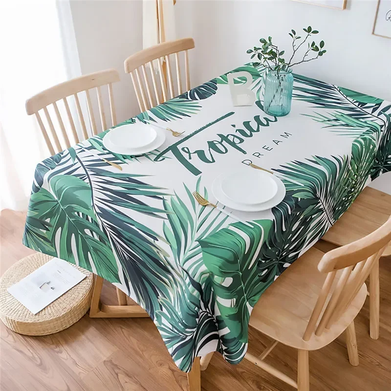 

Tropical Green Plant Palm Leaf Monstera Flower Rectangular Tablecloths Table Cloth for Dining Table Wedding Decoration