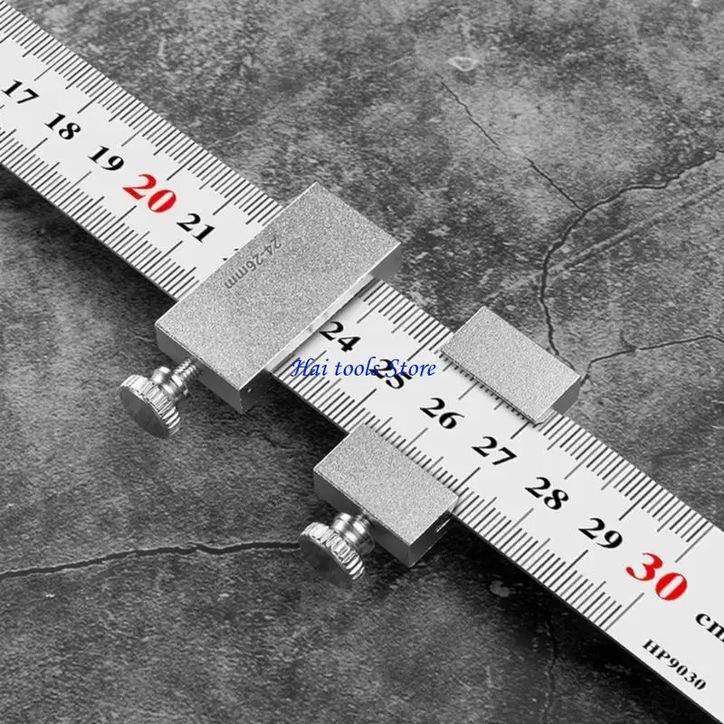 X37E Aluminum Carpentry Square 15/20/30/40cm Carpenter Scribing Ruler with Slide Stop