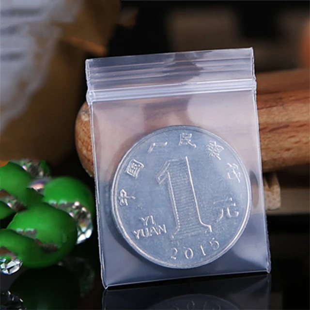 100Pieces Transparent Mini Small Plastic Zipper Bag Lock Resealable for Earring Ring Jewelry Food Pill Storage Packaging Pouch 4