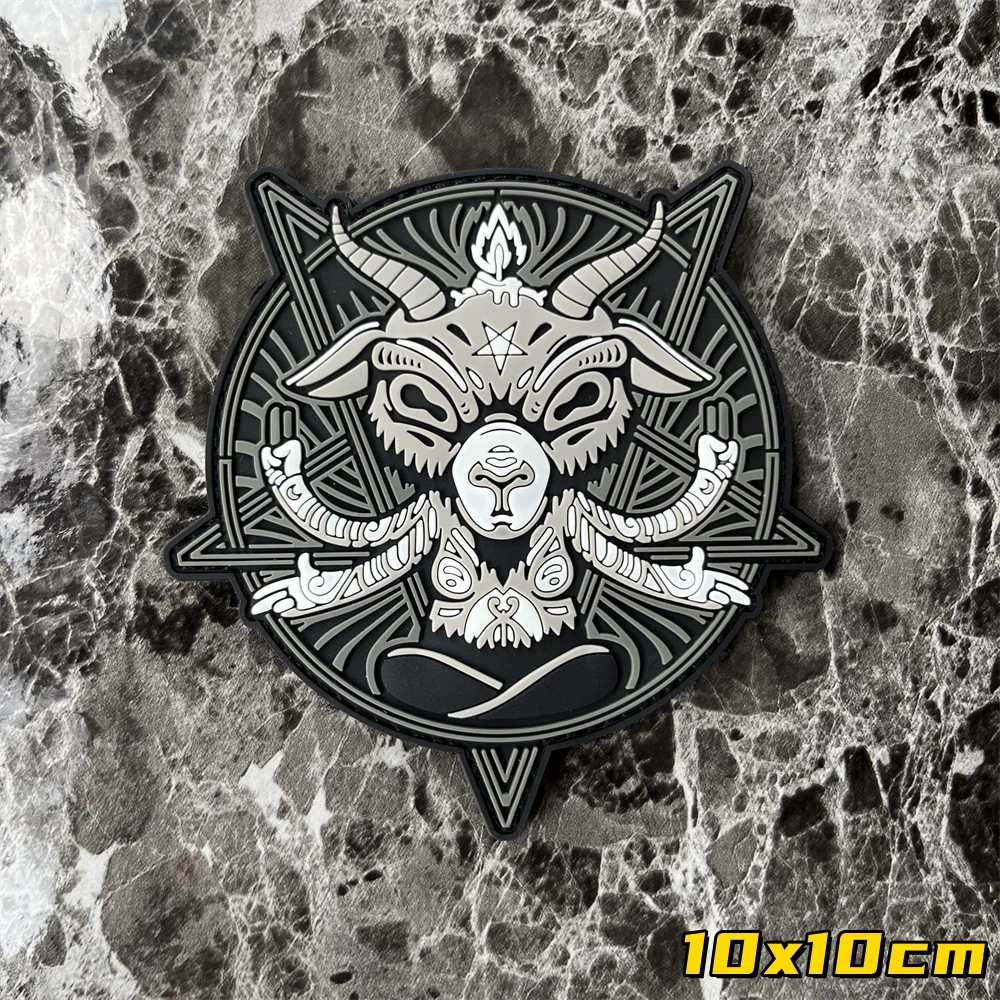 PATCHLAB BAPHOMET RITUAL Cthulhu Outer God Black Goat PVC Morale Badge Patches Tactical Armband Backpack Military ARMY Sticker