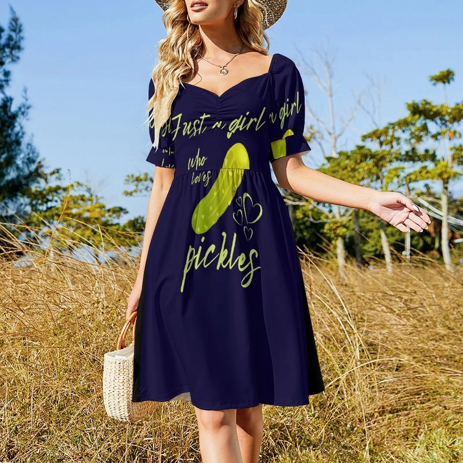 Just a girl who loves pickles Short-Sleeved Dress Women's clothing sexy dress for women dress party night