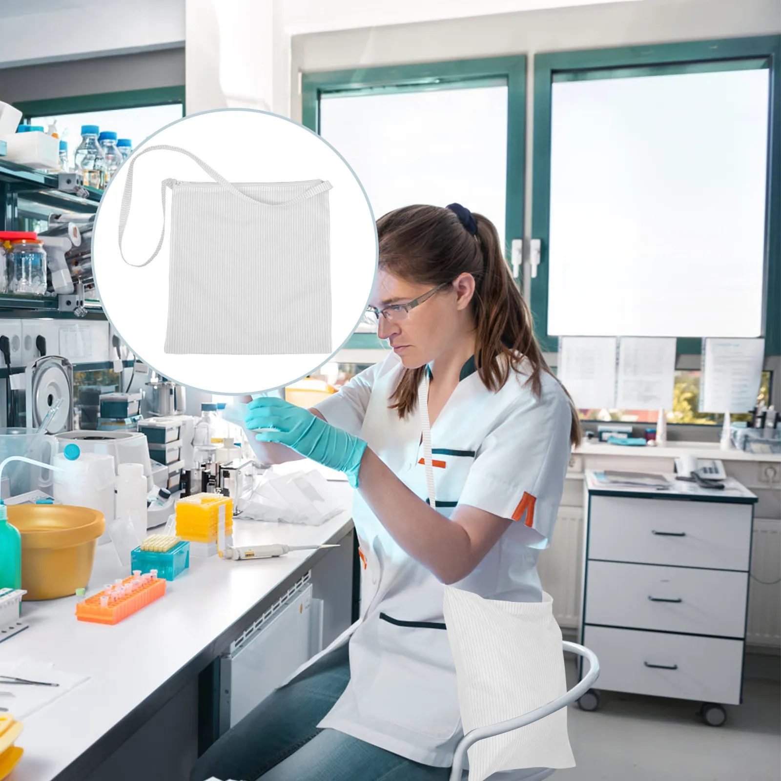 

Антистатический водонепроницаемый чехол для хранения в чистых помещениях с одним плечевым ремнем, многоразовый, для защиты от электростатического разряда, для одежды