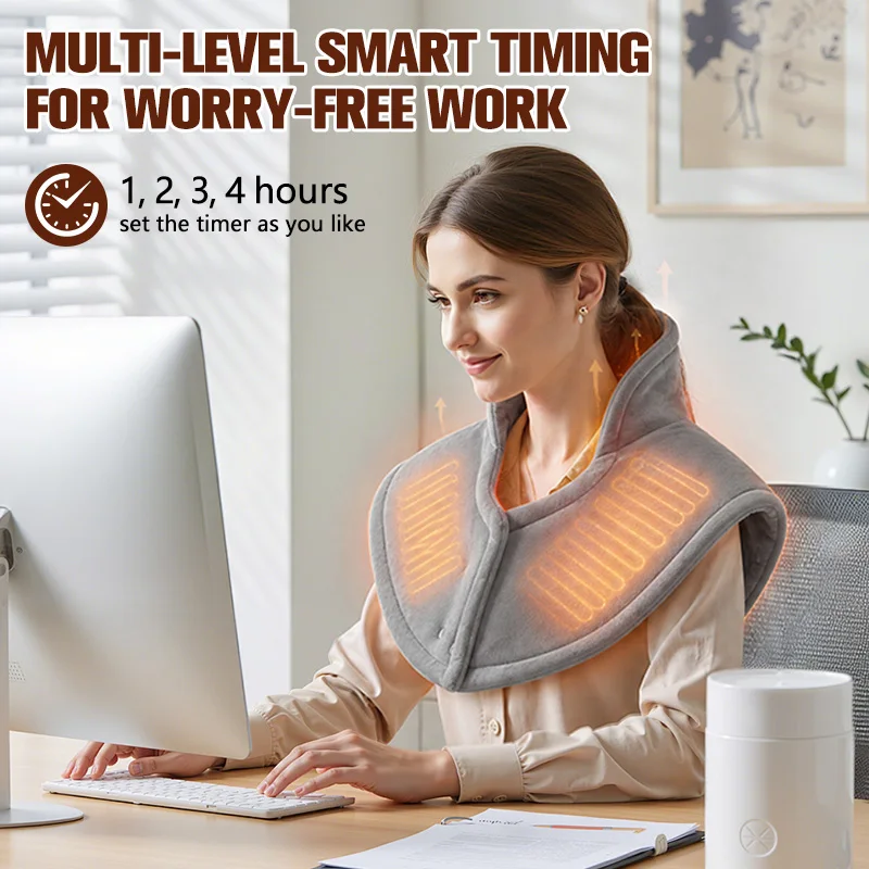 Back and shoulder electric heating blanket, heating wrap, fast heating, automatic shut-off, flannel material, washable