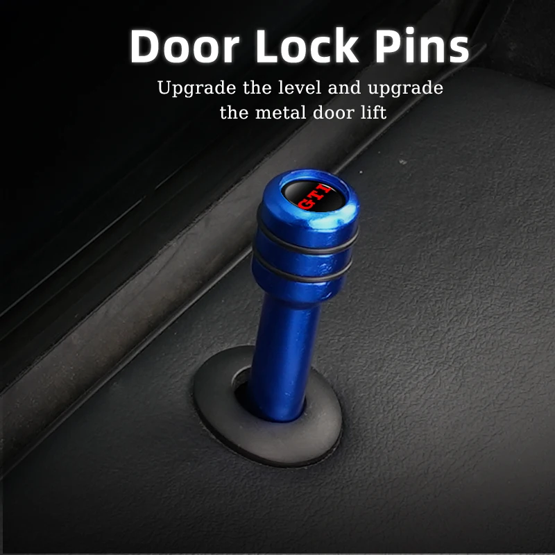 2/4Pcs Car Aluminum Alloy Door Lock Pins Rods Knobs For VW GTI Tiguan Golf Polo Scirocco Passat Jetta T-ROC Touareg Touran CC Sh