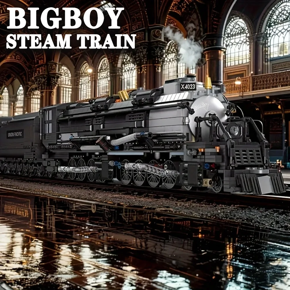 

Creative Expert Ideas Steam Train locomotive Model Moc Railway Express The bigboy Modular Building Blocks Toys 1608pcs 59005