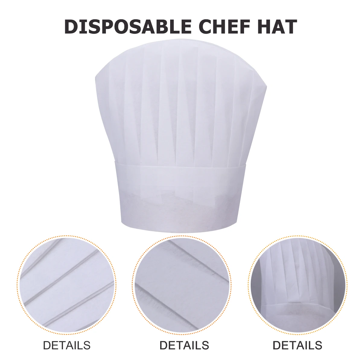 

5 Pcs Disposable Chef Hat High Quality Non Woven Fabric Safe Hygienic Cooking Baking Restaurants Kitchens Coffee Shops Bakeries