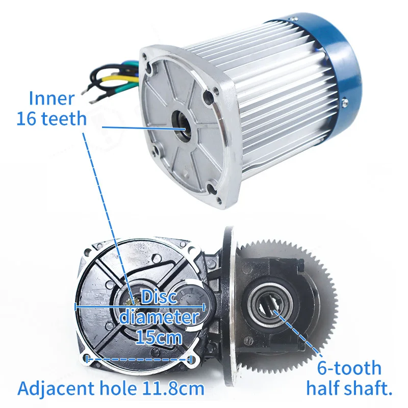 High‑Quality 1500‑2200W Brushless Rear Differential Gear Assembly For Electric Tricycle Replacement Spare Parts