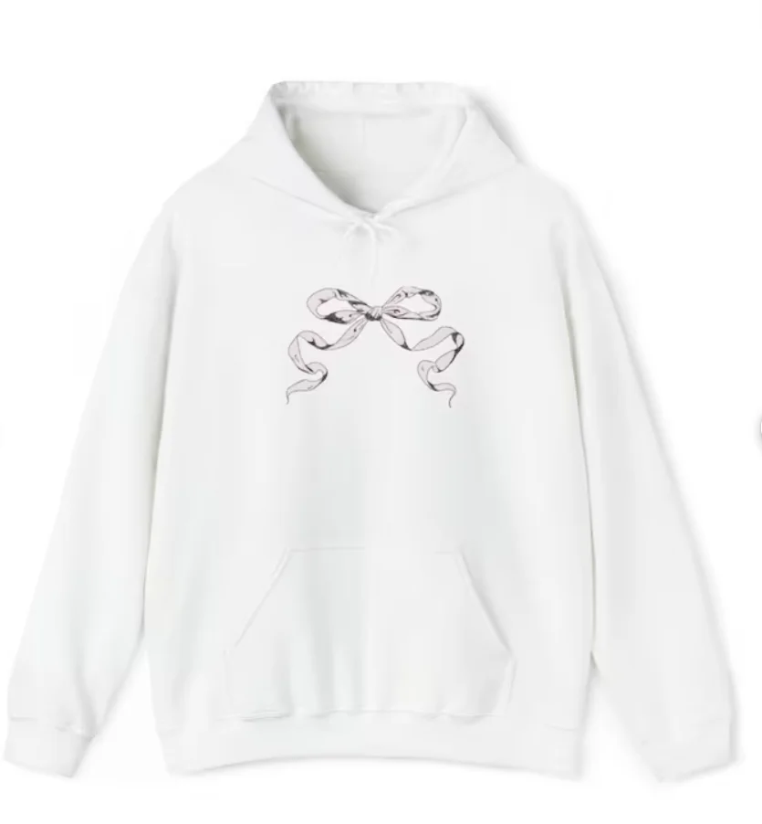 Ribbon Cute Y2k Hoodie Women Coquette Aesthetic Trendy Kawaii  Basics Pullover Tee Rosette Harajuku Fashion Comfort Sweatshirt