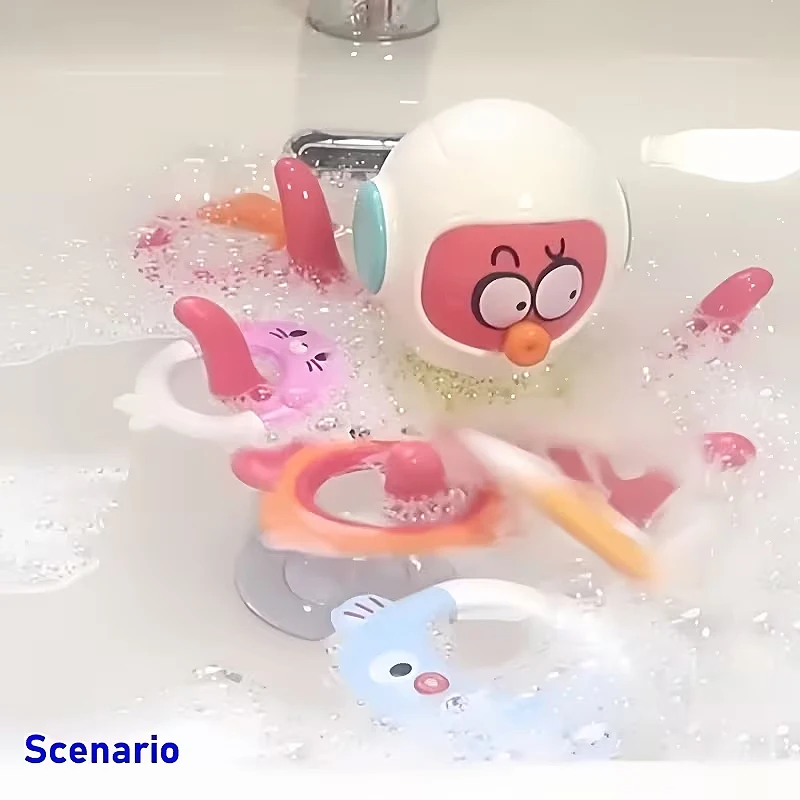 Babybadje Speelgoed Waterspeelspeelgoed Badkamer Drijvende Octopus met 5-ringen Zintuiglijk speelgoed Peuterzwembad Strand Klassiek speelgoed voor jongen en meisje