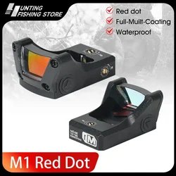 M1 Topless Red Green Dot Reflex Sight 3 MOA Dot Reflex Optic Compact Sight for Hunting Sight W/ 20MM Rail Mount Tactical Gear