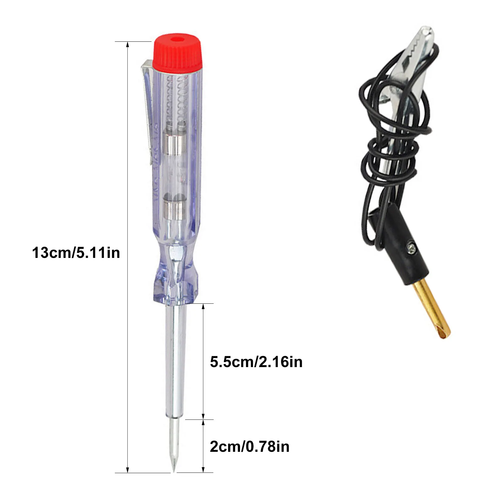 DC 6V-24V Car Tester Fuses and Light Socket Tester Transparent Circuit Test Pen for Car Motorcycle and Small Engines