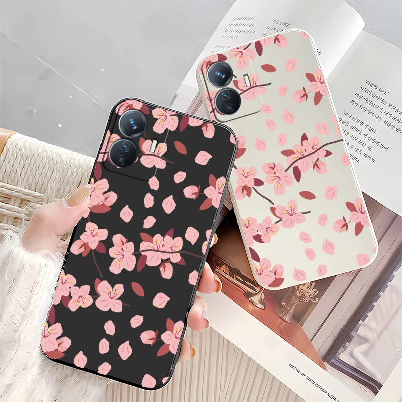 Bloemen Schilderen Telefoon Case Voor Vivo Y200 Y400 5G Y100 Y72 Y53S Y52 Y51 Y39 Y35 Y33S Y31 Y29 Y27 Y28 Schokbestendig Zachte Matte Cover