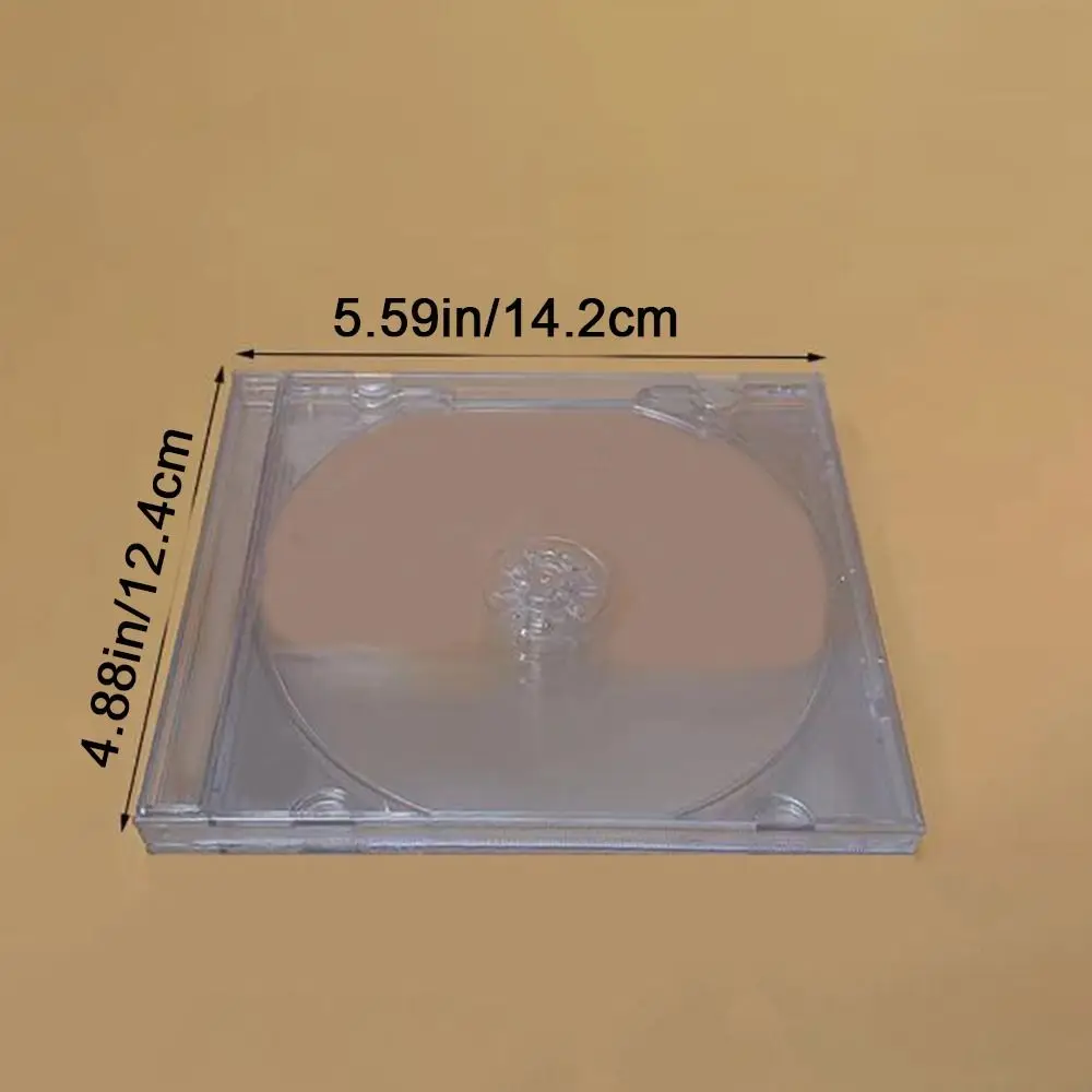 Caja de DVD transparente de plástico práctica, caja de almacenamiento de CD vacía a prueba de polvo, caja de disco antiarañazos gruesa para el hogar, 5 uds.