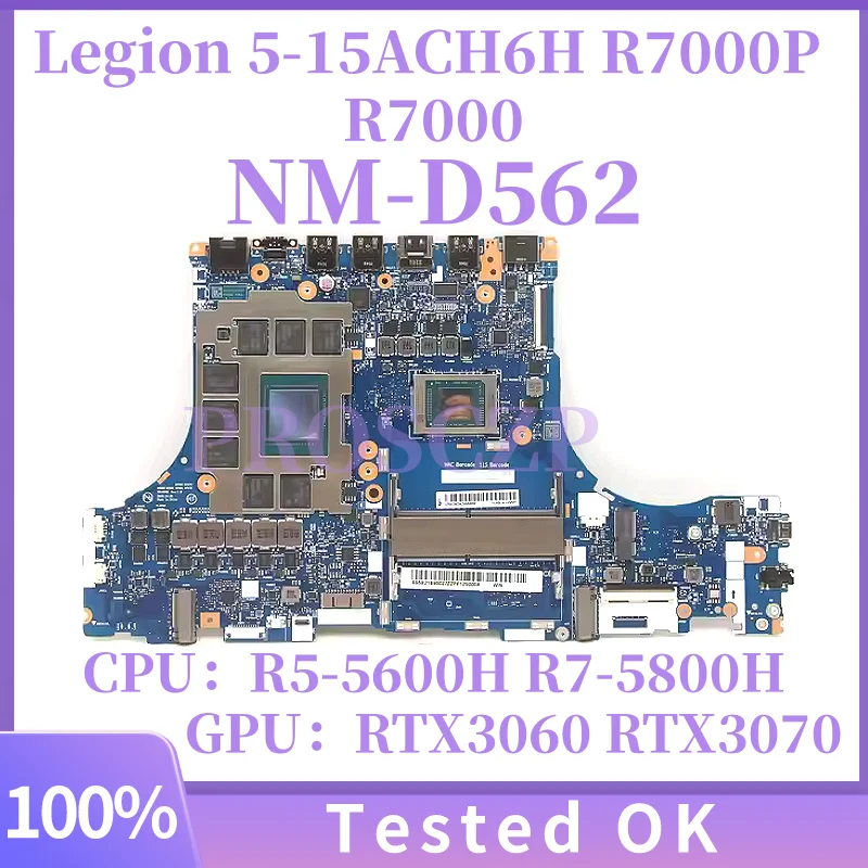 

NM-D562 HD For Lenovo Legion 5-15ACH6H Laptop Motherboard R7-5800H RTX3060 6G SWG 5B21C22564