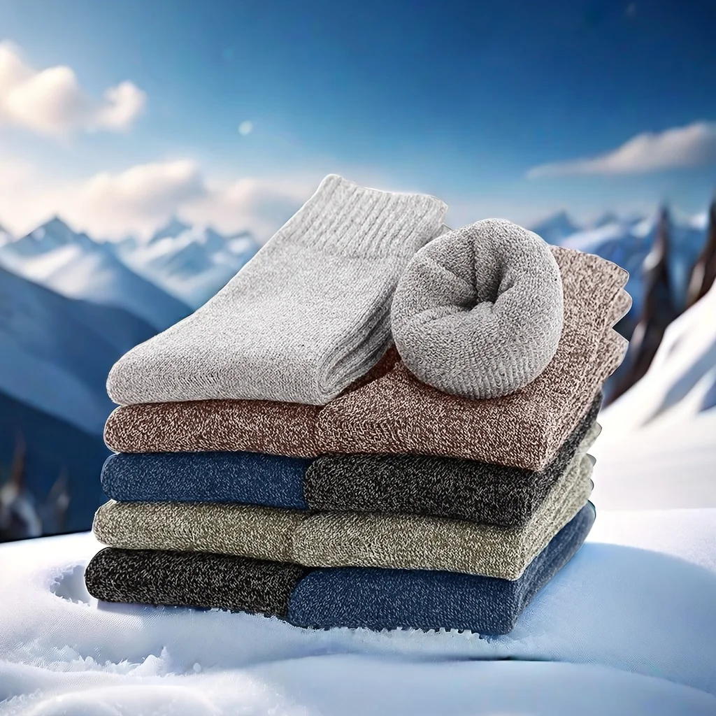 8/4/1 Meias de inverno quentes e grossas duplas neutras para esqui em climas extremamente frias e uso interno e externo