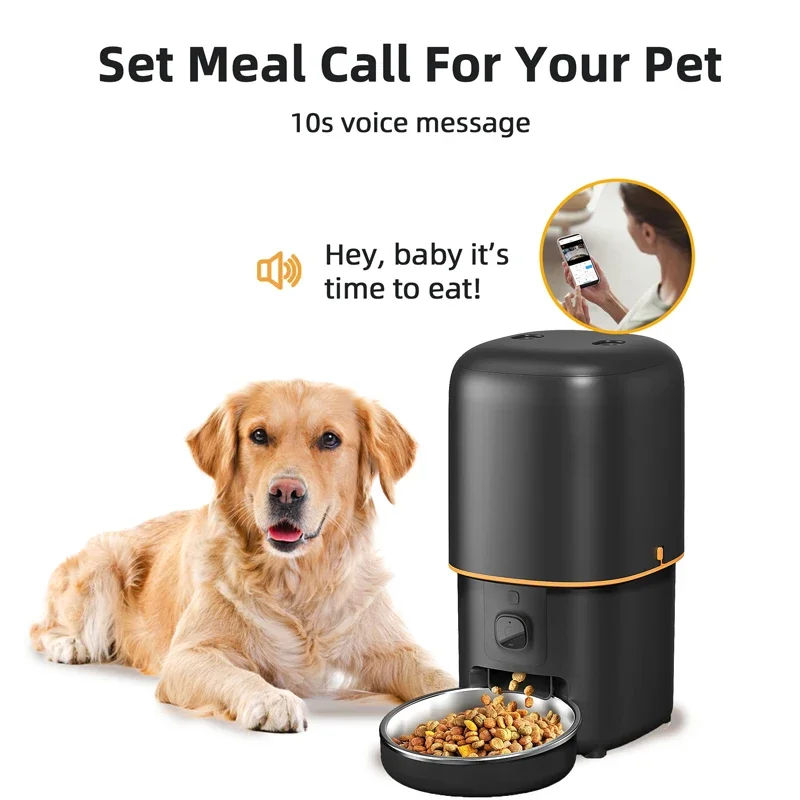 

-Smart WiFi Remote App Stainless Steel Bowl Feeding Custom Record Dog Feeder Auto Pet Feeder Long Battery Lift Cat Feeder