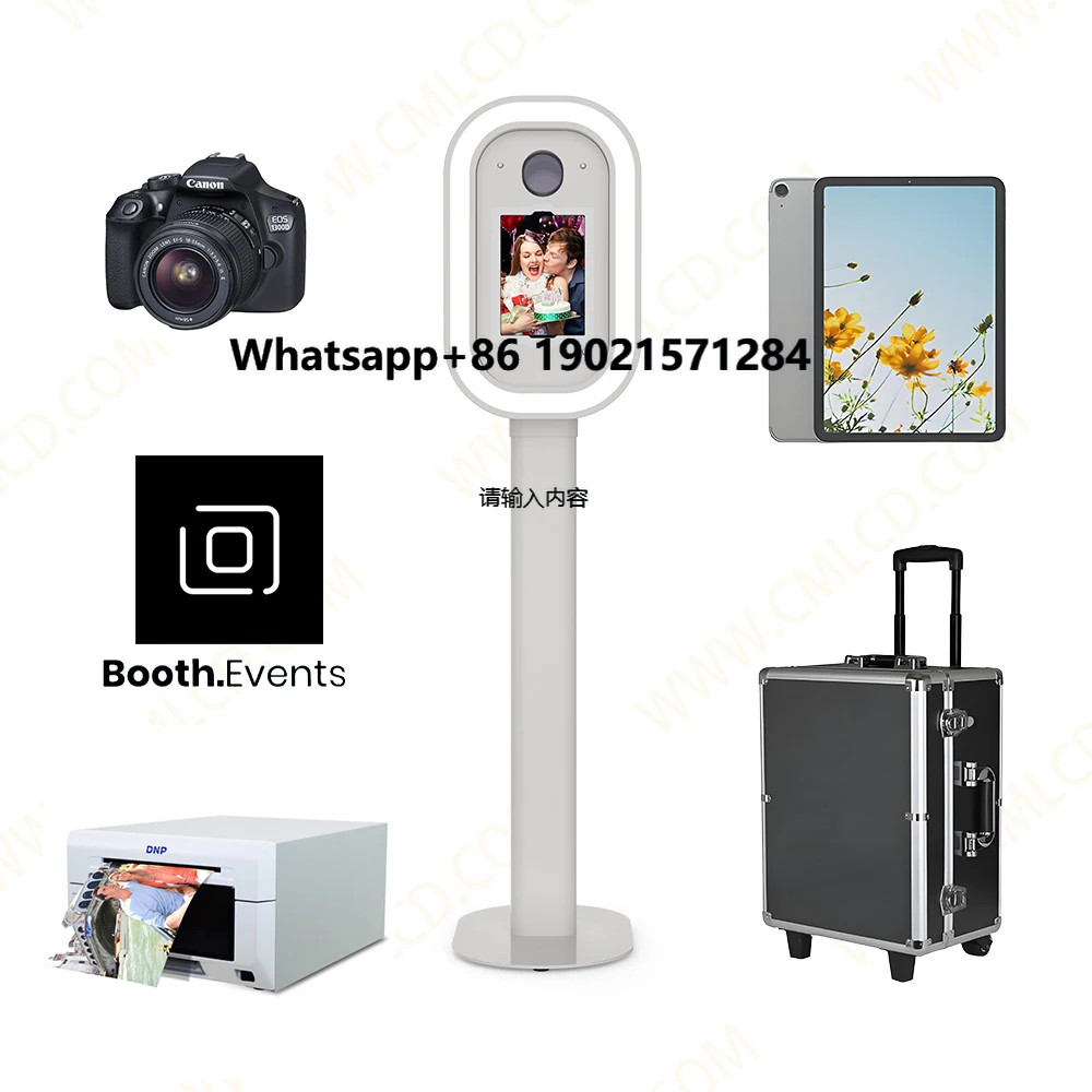 

Portable Oval iPad DSLR Metal Selfie Stand for Events Festivals & Weddings Includes Flight Case Rental Supplies